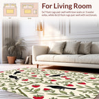 Charming Birds And Strawberry Vines Design Rug