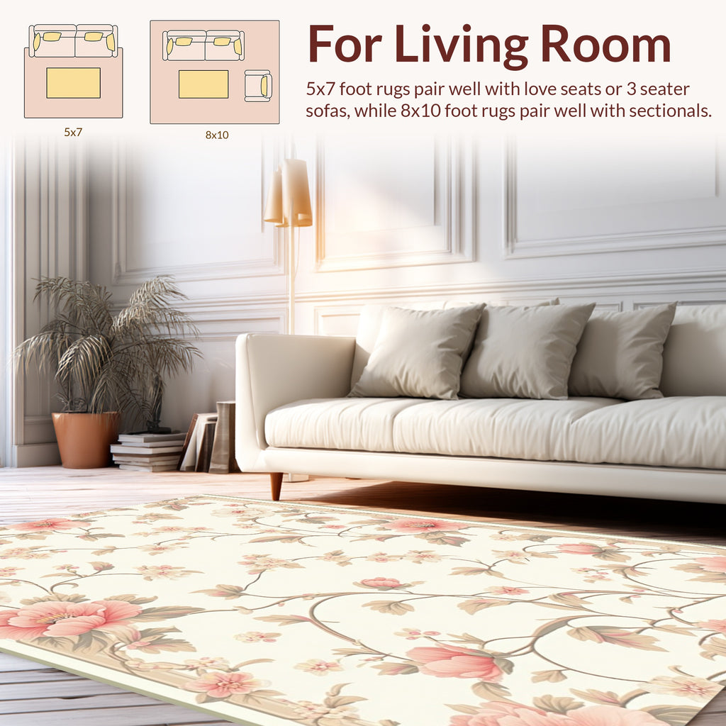 Elegant Floral Vine Pattern Rug
