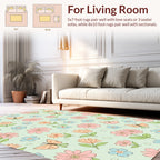 Whimsical Butterfly Blooming Flowers Pattern Rug