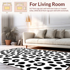 Monochrome Leopard Spot Pattern Rug