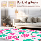 Magical Mushroom Floral Meadow Pattern Rug