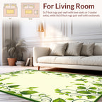 Vibrant Green Leafy Vine Swirl Rug