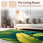 Tropical Leaf Arrangement Green Yellow Rug