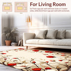 Floral Vine With Red White Blooms Rug