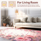 Romantic Rose Blossom Garden Pattern Rug