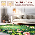 Enchanting Forest Scene Floral Design Rug