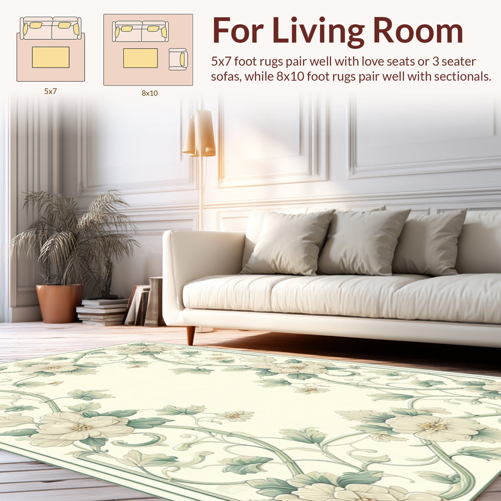 Elegant Floral Vine Pattern Rug