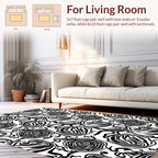 Bold Rose Faces Abstract Pattern Rug