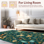 Emerald Garden Butterfly Pattern Rug