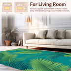 Tropical Palm Frond Leaf Pattern Rug