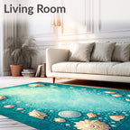 Seashells and Pearls Aquatic Border Rug