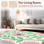 Pink Daisy Floral Pattern Rug