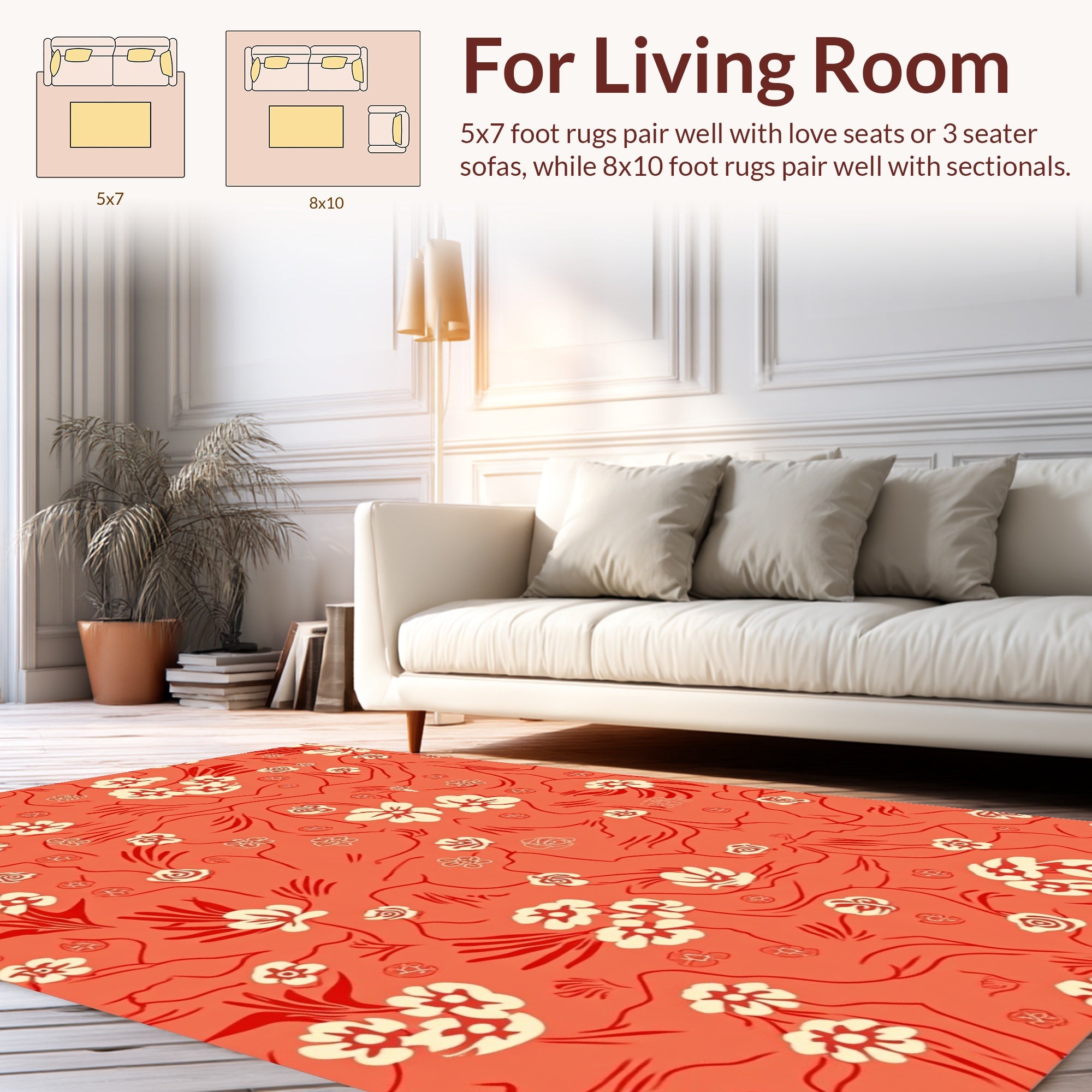 Floral Swirls Abstract Pattern Rug