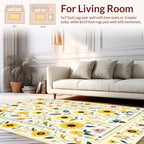 Sunflower Bumblebee Garden Whimsical Rug