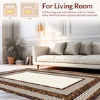 Layered Circles Geometric Brown Design Rug