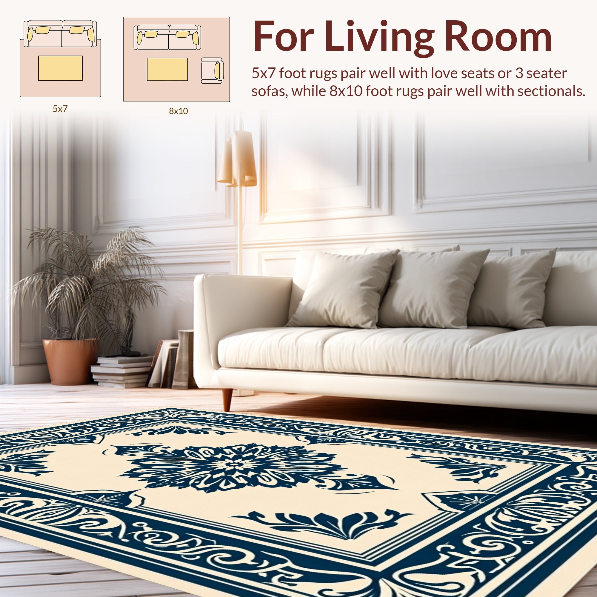 Classic Floral Medallion Border Rug