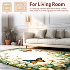 Whimsical Butterflies Floral Vine Rug