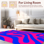 Vivid Swirl Blue Pink Abstract Rug