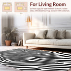 Bold Black White Animal Print Rug