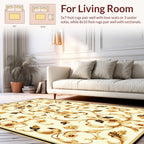 Ornate Floral Patterned Golden Rug