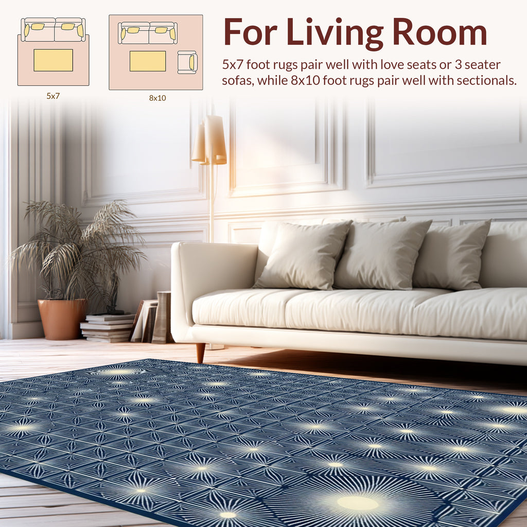 Radial Starburst Geometric Pattern Rug