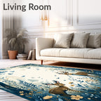 Woodland Deer Bird Scenic Rug