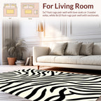 Bold Black Cream Wild Strokes Rug