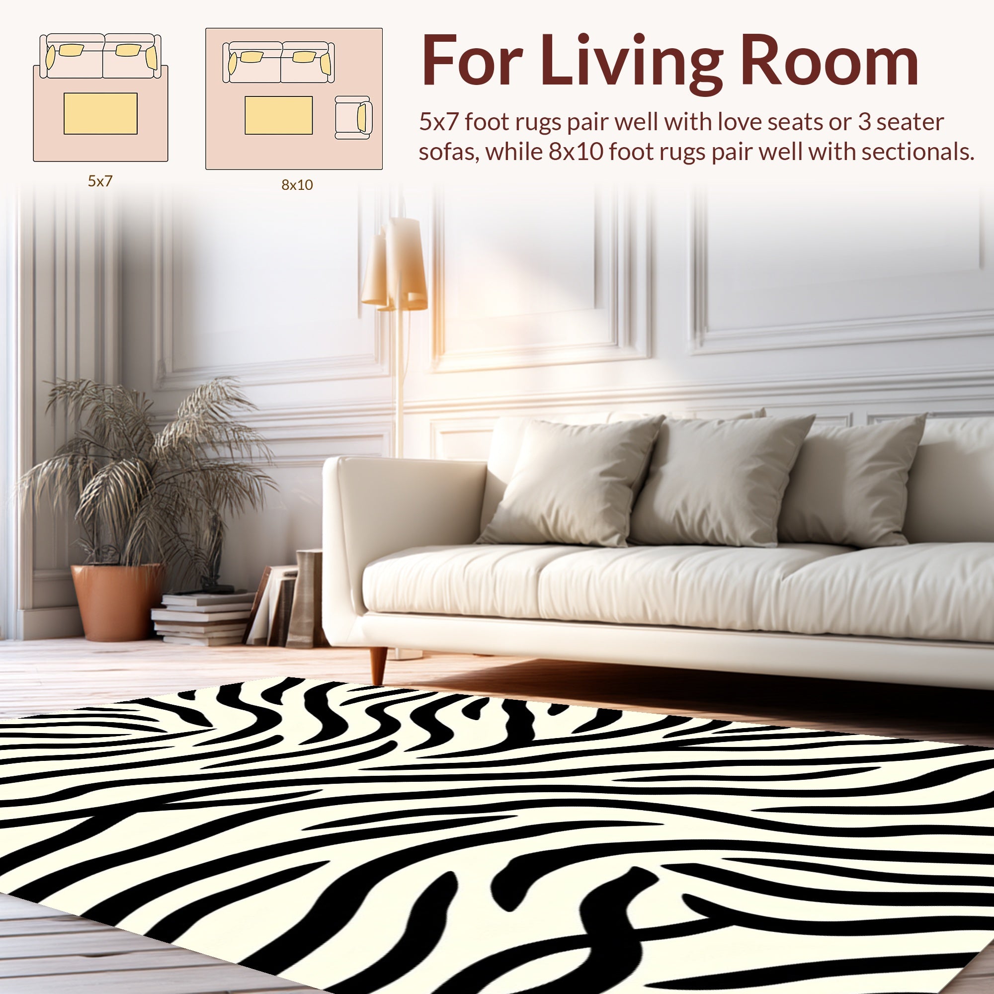 Bold Black Cream Wild Strokes Rug