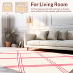 Pink Striped Diagonal Line Pattern Rug