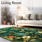 Enchanting Tropical Bird Floral Design Rug