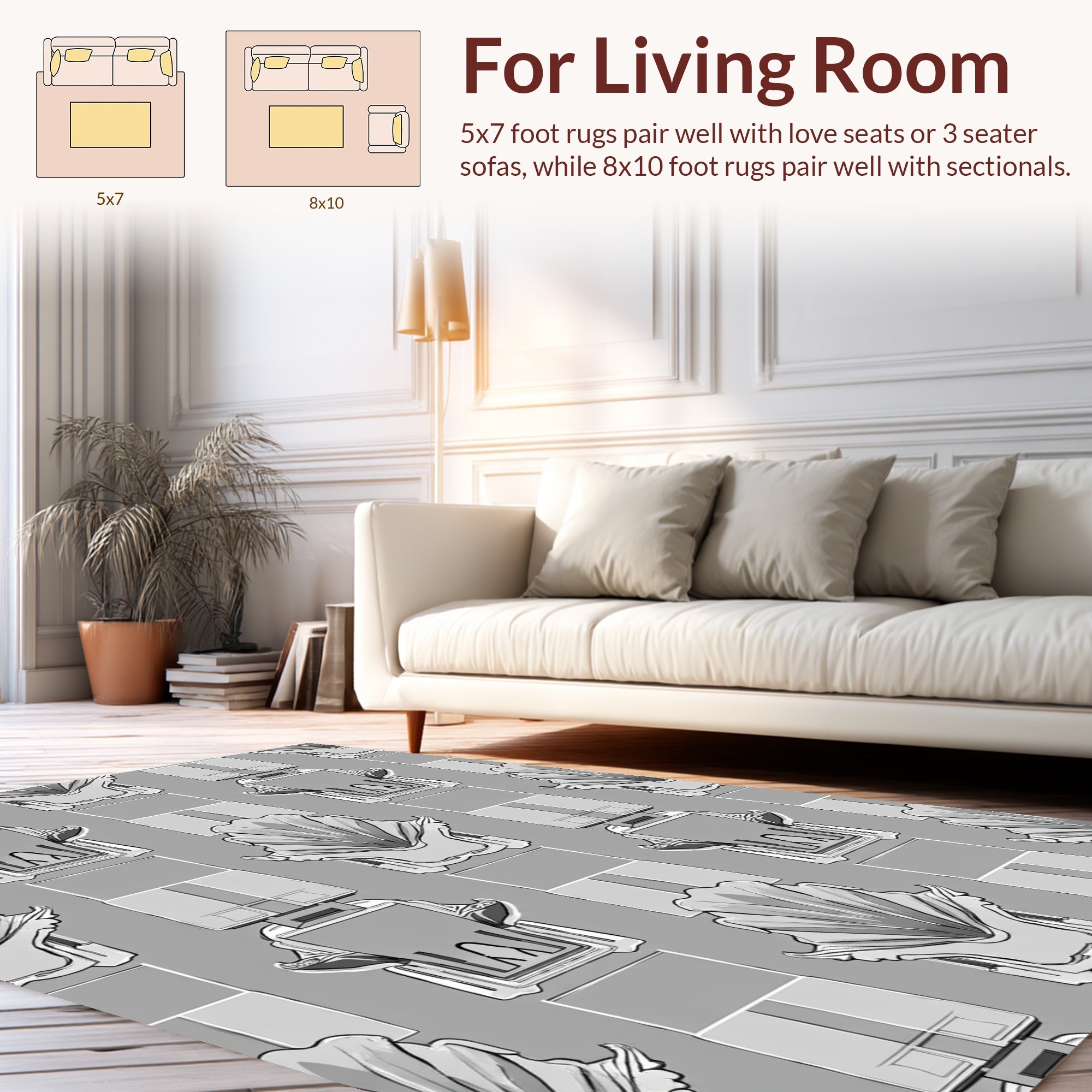 Ornate Shell Seat Pattern Rug