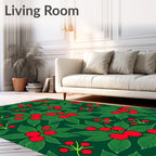Evergreen Red Berry Foliage Rug