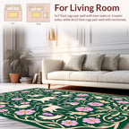 Mythical Creatures And Floral Whimsy Rug