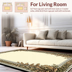 Antique Leaf Scroll Ornate Border Rug