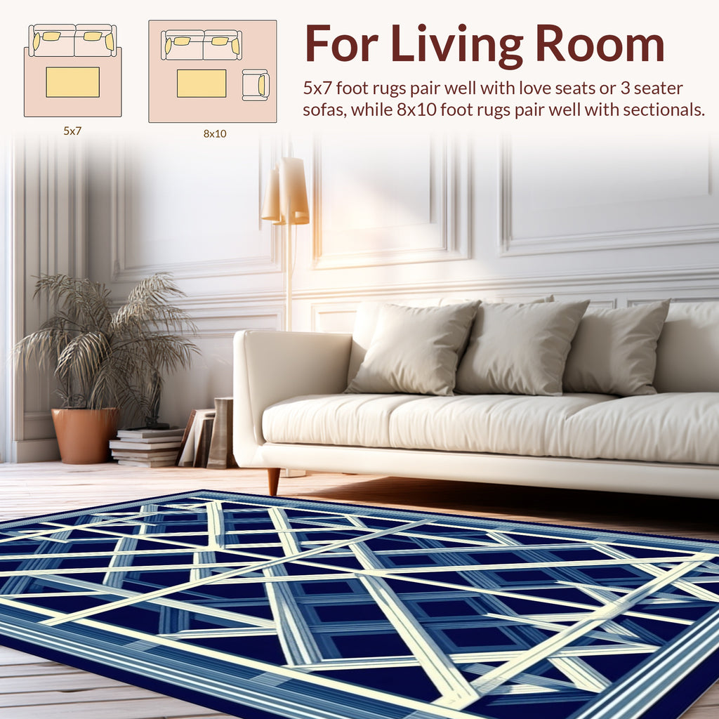 Geometric Lattice Pattern Rug