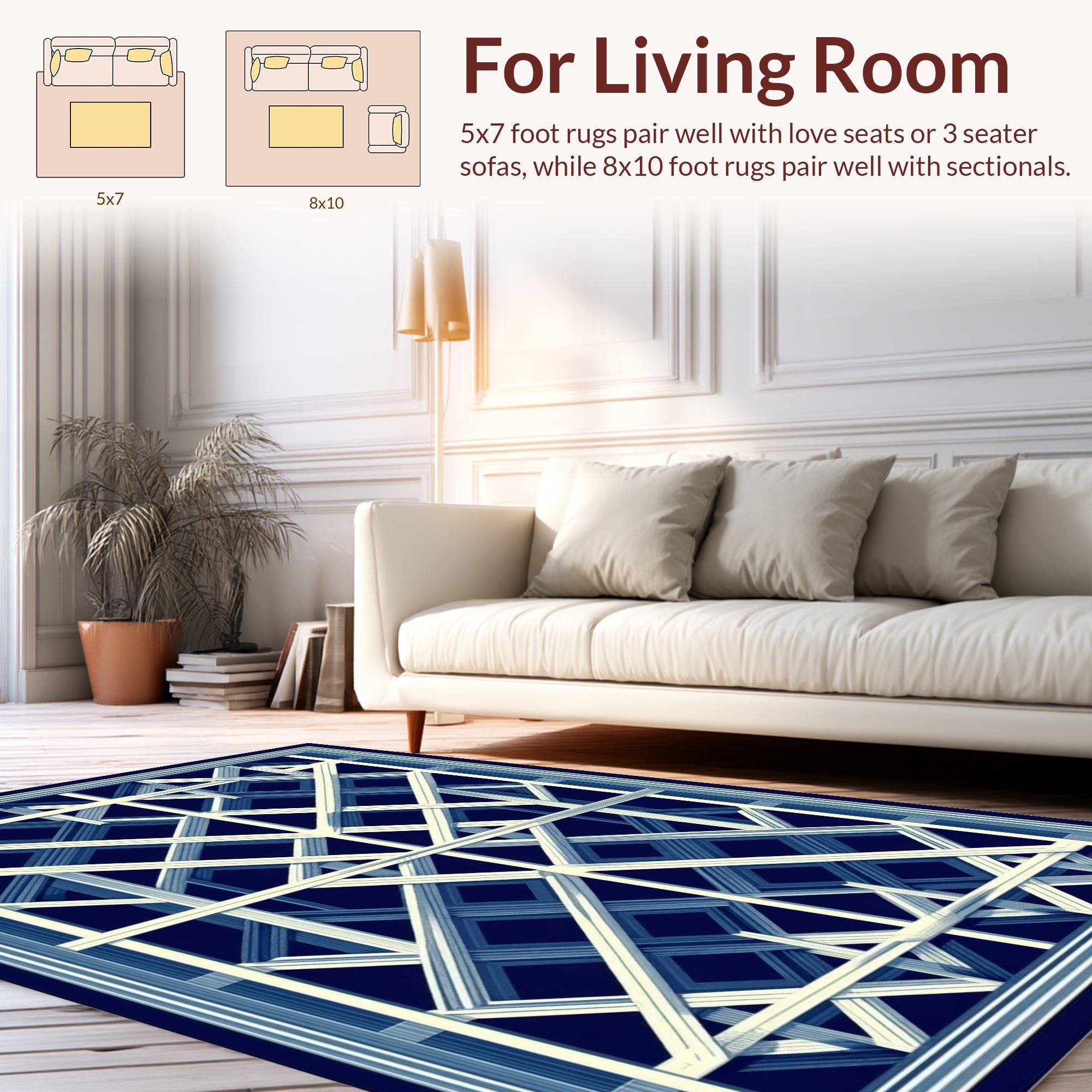 Geometric Lattice Pattern Rug