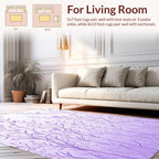 Delicate Purple Floral Meadow Design Rug