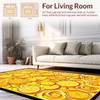 Sunny Yellow Citrus Swirl Design Rug