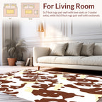 Abstract Brown Cream Splatter Pattern Rug