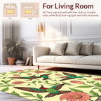 Hummingbirds And Pink Floral Pattern Rug