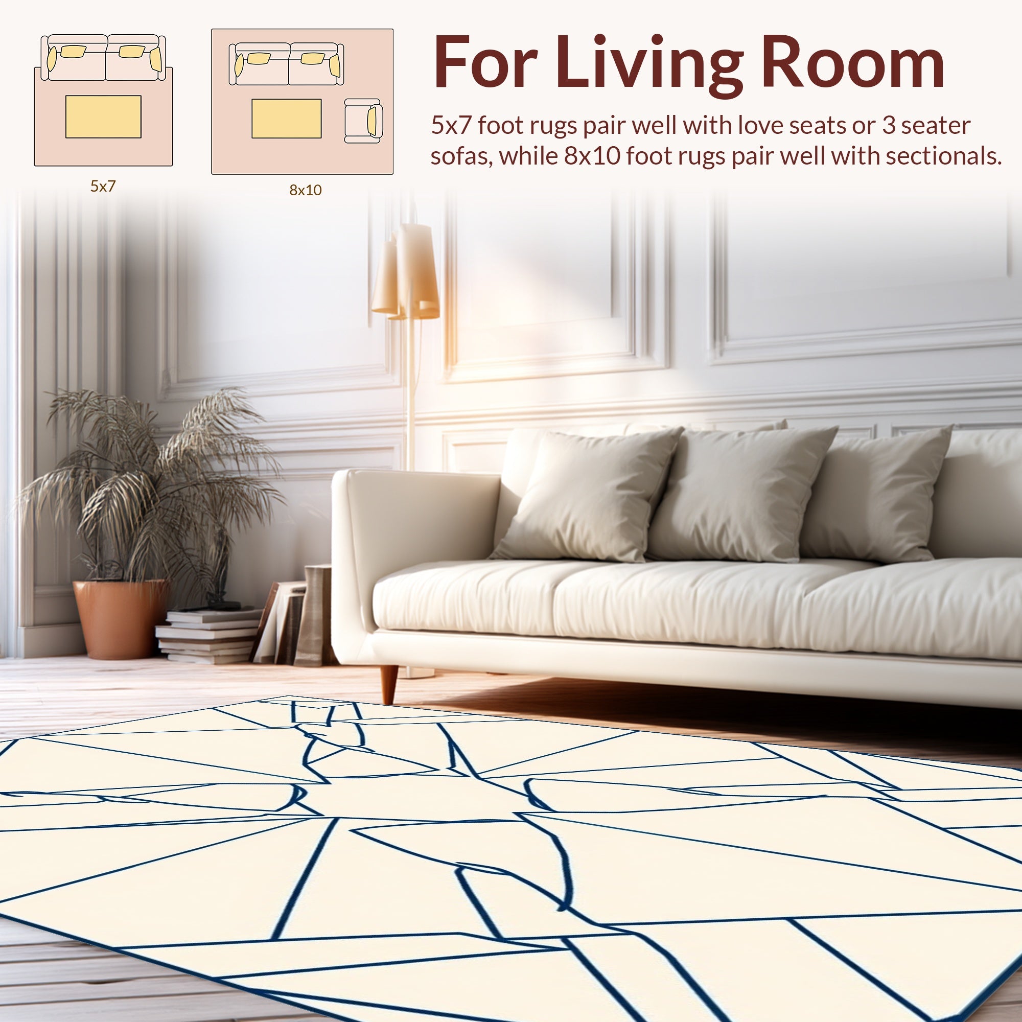 Geometric Symmetry Lines Art Rug