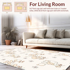 Delicate Floral Outline Pattern Design Rug