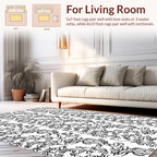 Abstract Figure Patterned Black and White Rug