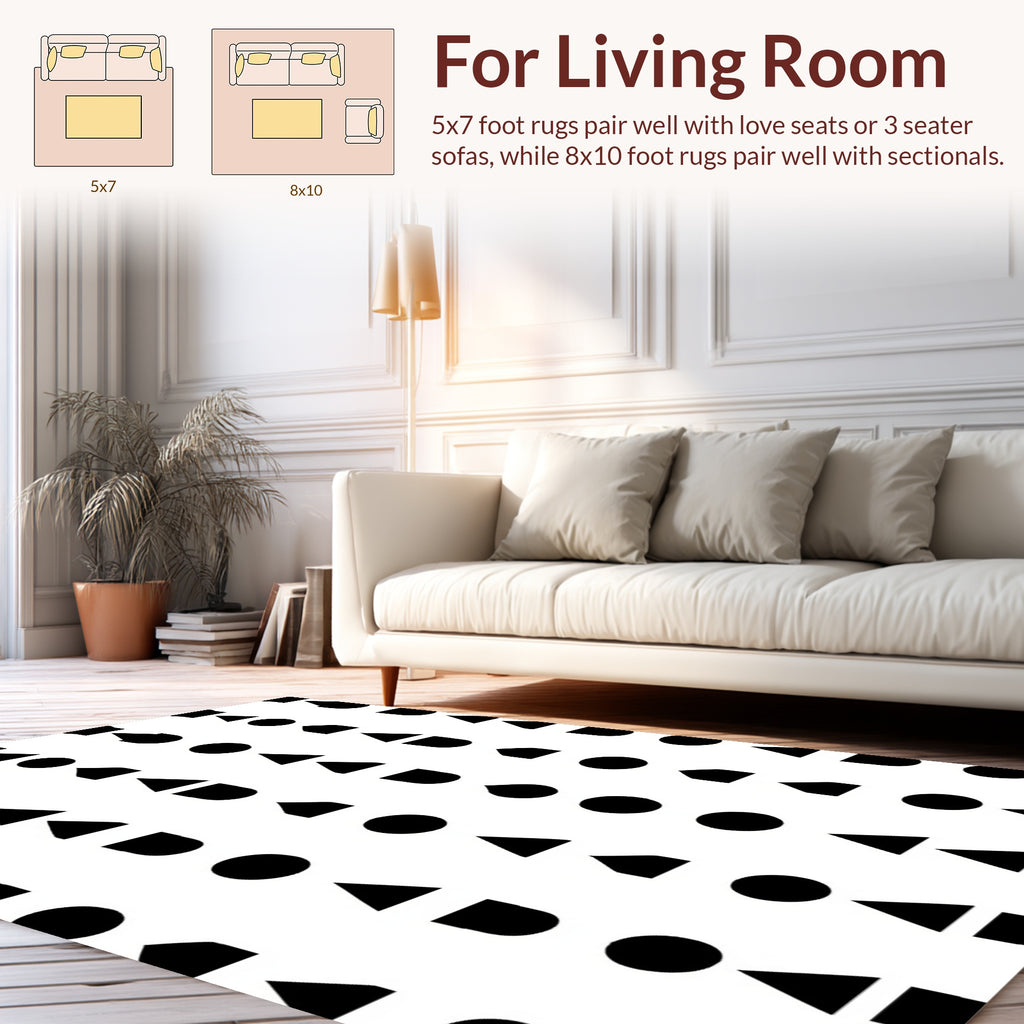 Abstract Geometric Shapes Pattern Design Rug