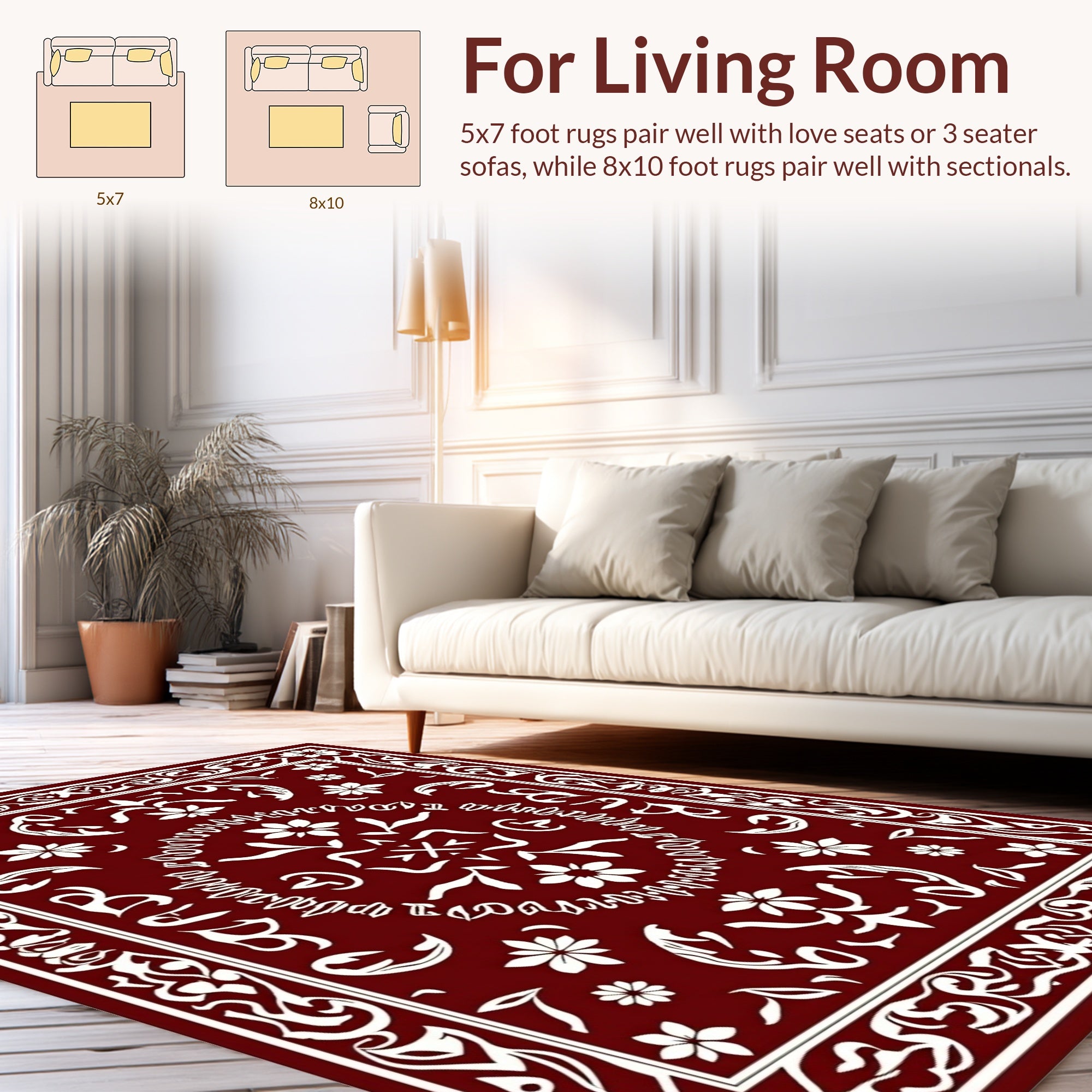 Classic Floral Mandala Pattern Rug
