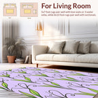 Pastel Lilac Floral Swirl Pattern Rug