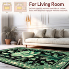 Elegant Jade Floral Art Design Rug