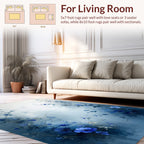Ethereal Blue Floral Vine Patterns Rug