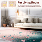 Dreamy Meadow Butterfly Floral Design Rug