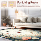 Whimsical Spring Garden Insects Flowers Rug